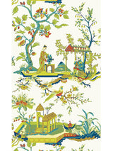 Scalamandre Ch'In Ling Multicolor On Ivory Wallpaper