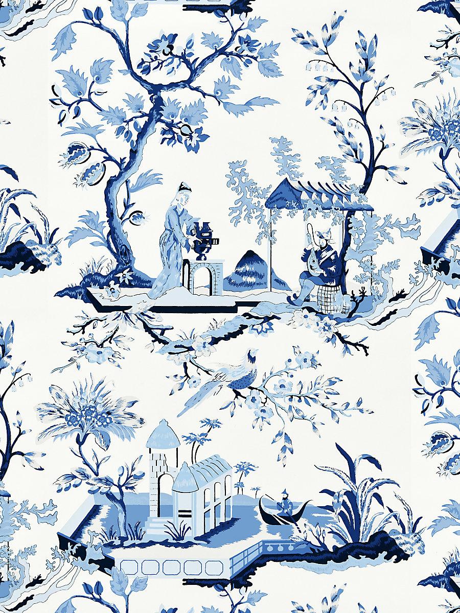 Scalamandre Ch'In Ling Porcelain Wallpaper