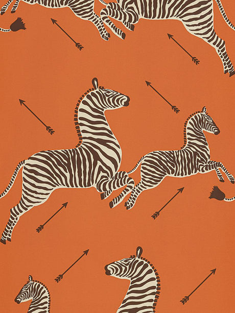 Scalamandre Zebras | Wallpaper Orange Wallpaper