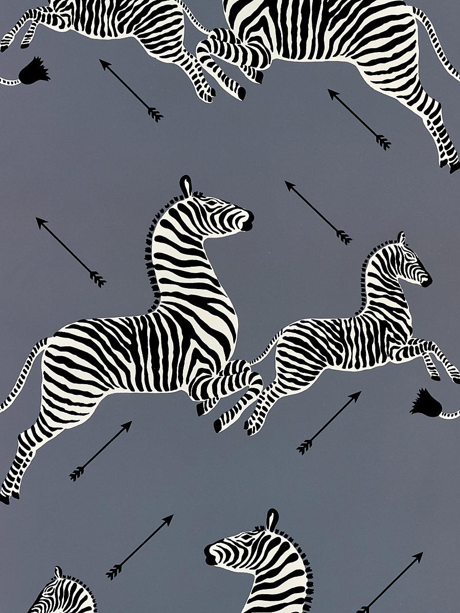 Scalamandre Zebras | Wallpaper Charcoal Wallpaper