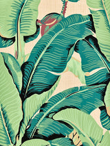 Hinson Hinson Palm - Paperweave Green On Straw Wallpaper