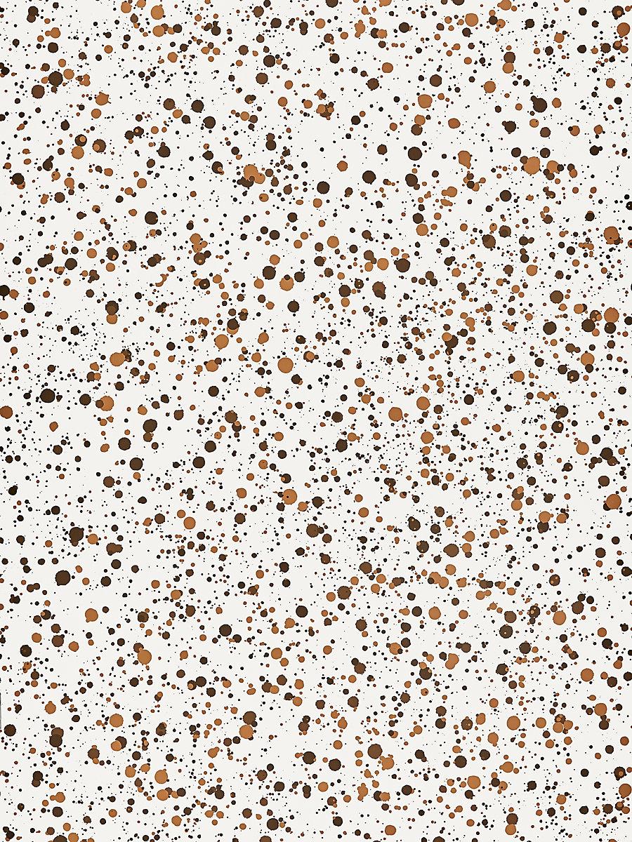 Hinson Spatter Brown On White Wallpaper