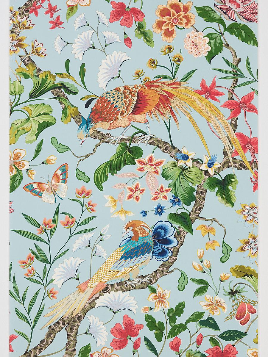 Scalamandre Botany Bay | Wallcovering Sky Multi Wallpaper