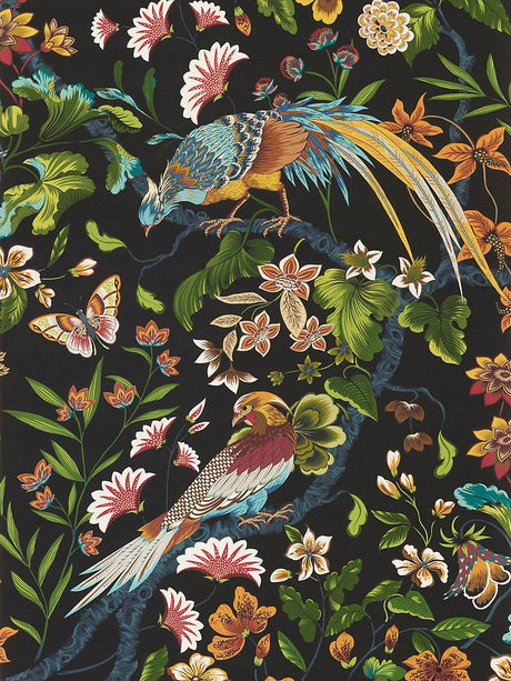 Scalamandre Botany Bay | Wallcovering Black Ruby Wallpaper