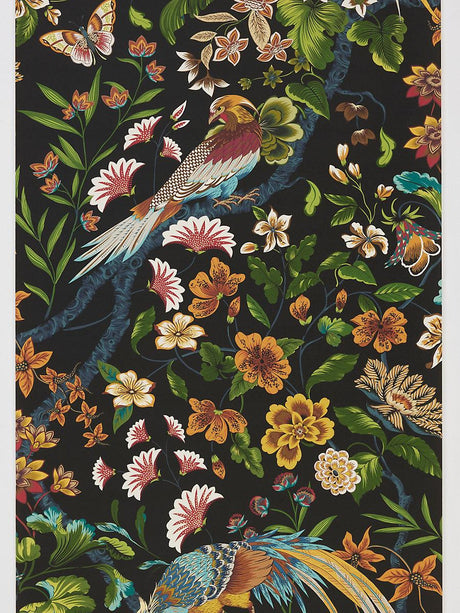 Scalamandre Botany Bay | Wallcovering Black Ruby Wallpaper