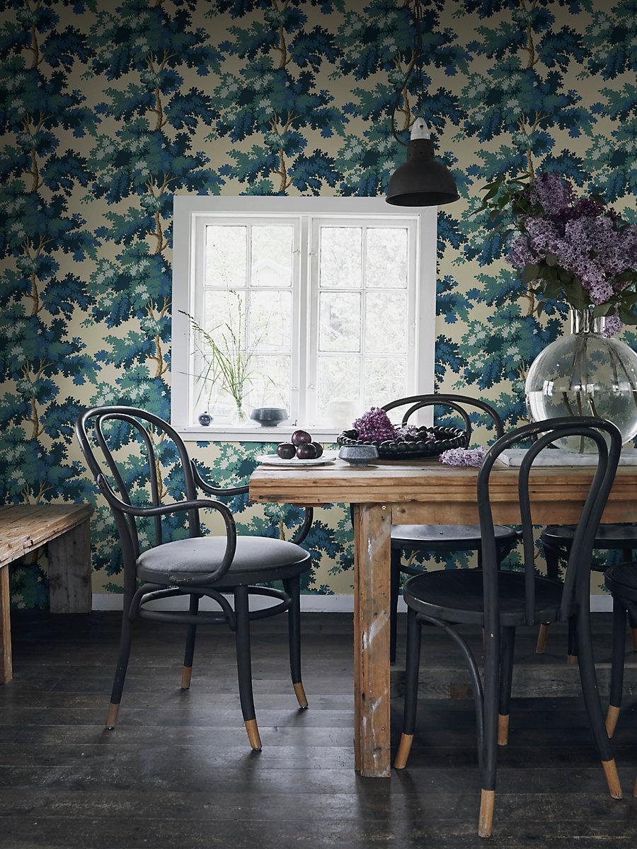 Scalamandre Raphael Dark Blue Wallpaper