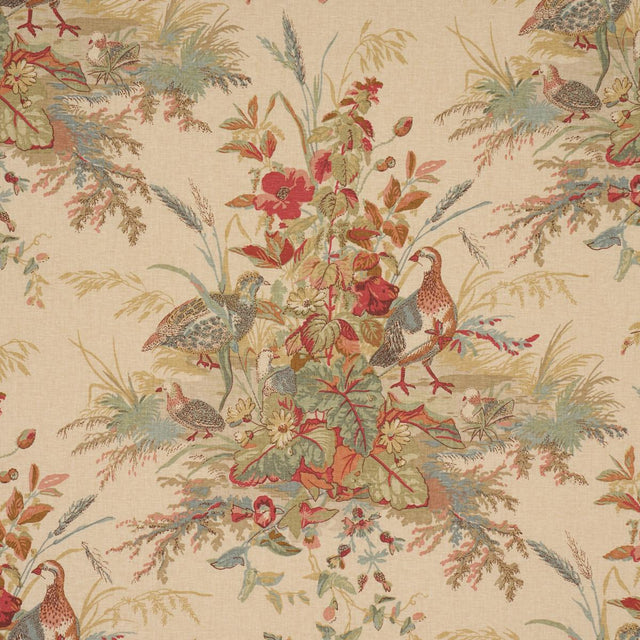 Schumacher Quail Meadow Autumn Fabric
