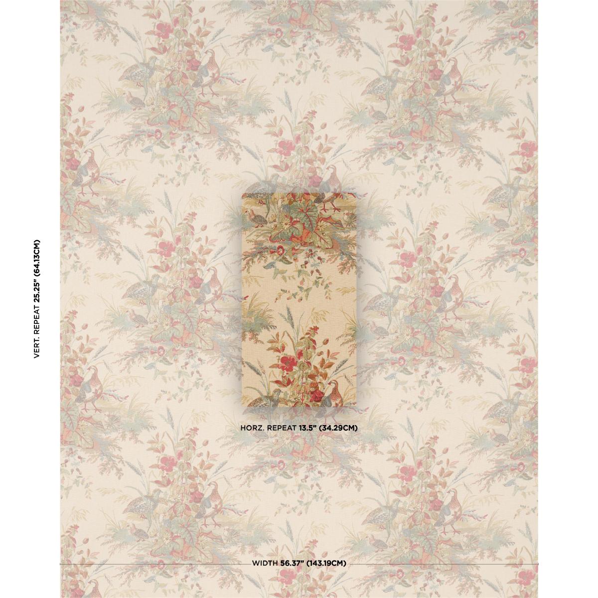 Schumacher Quail Meadow Autumn Fabric