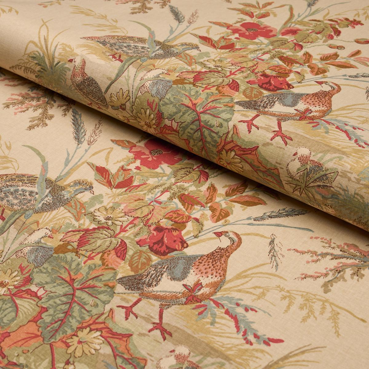 Schumacher Quail Meadow Autumn Fabric