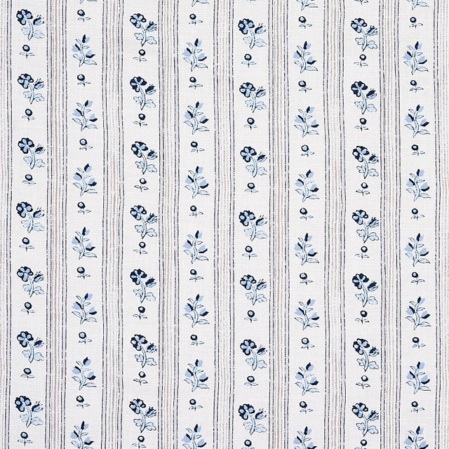 Schumacher Cabanon Stripe Bleu Fabric