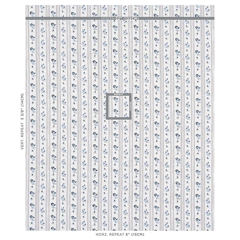 Schumacher Cabanon Stripe Bleu Fabric