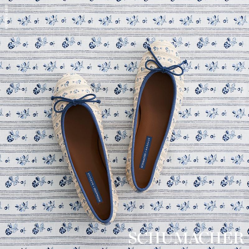 Schumacher Cabanon Stripe Bleu Fabric