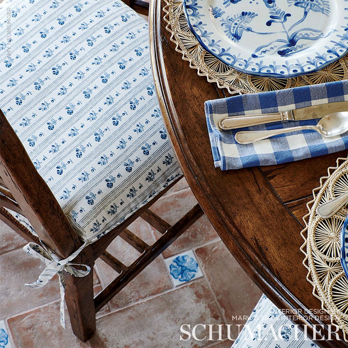 Schumacher Cabanon Stripe Bleu Fabric