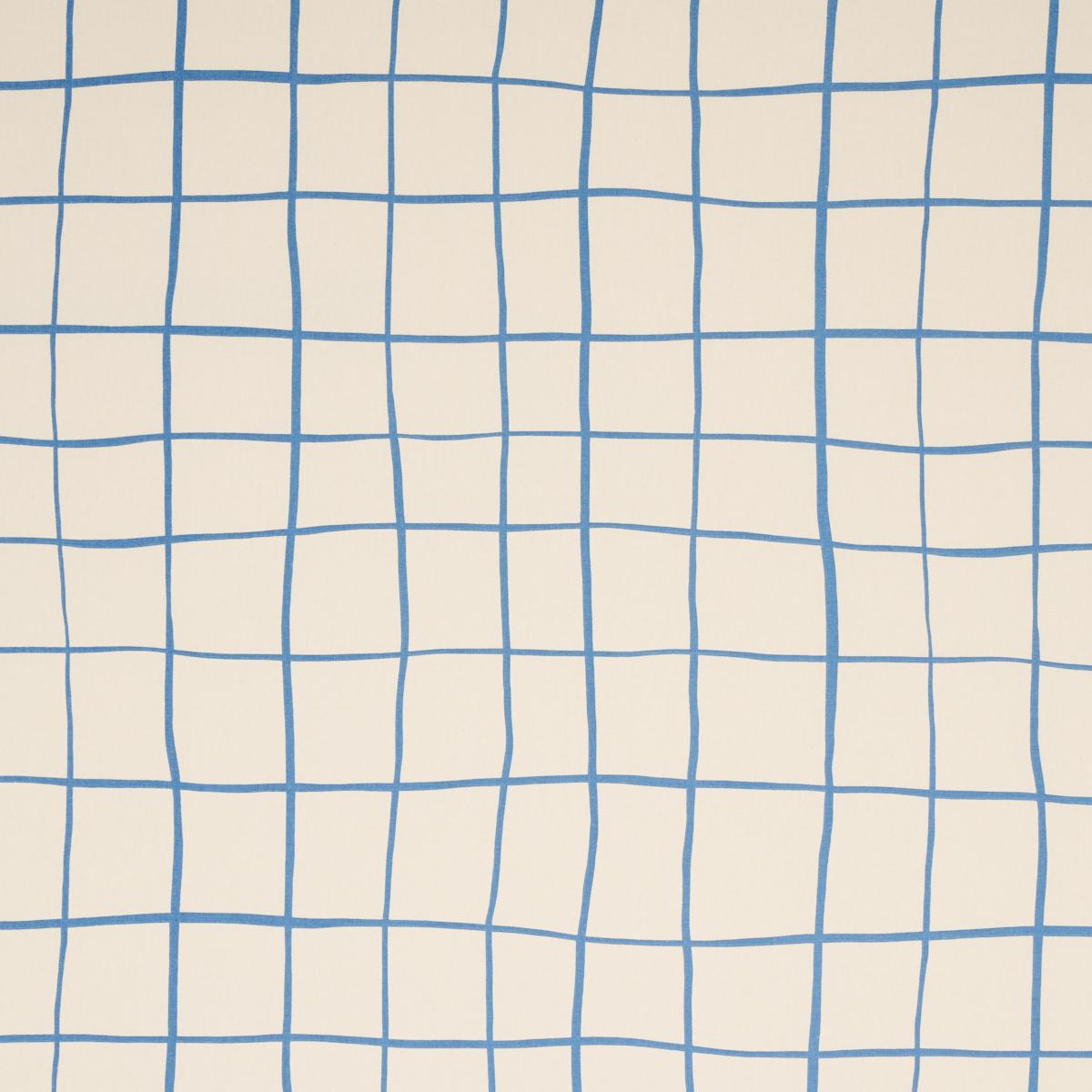 Schumacher Painterly Windowpane Blue Fabric