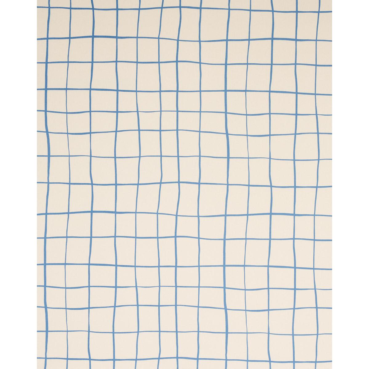 Schumacher Painterly Windowpane Blue Fabric