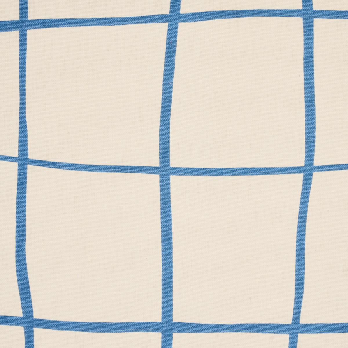 Schumacher Painterly Windowpane Blue Fabric