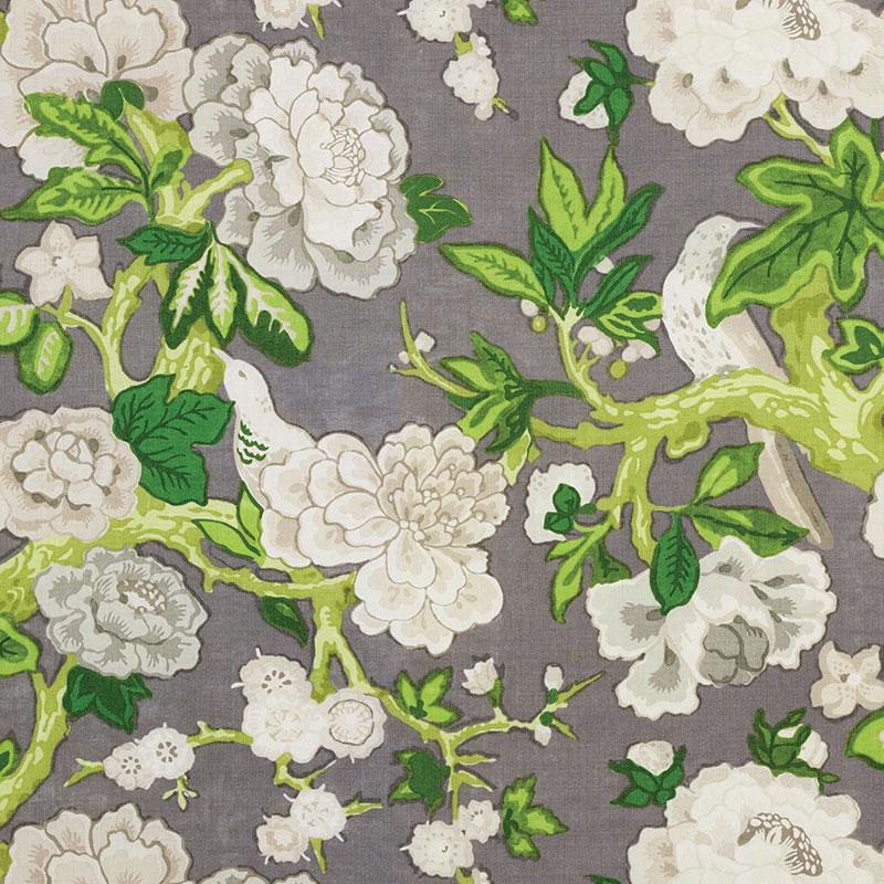 Schumacher Bermuda Blossoms Slate Fabric