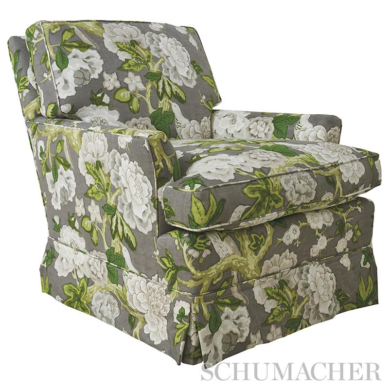 Schumacher Bermuda Blossoms Slate Fabric