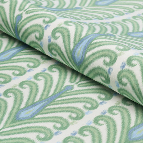 Schumacher Augustine Ikat Leaf Fabric