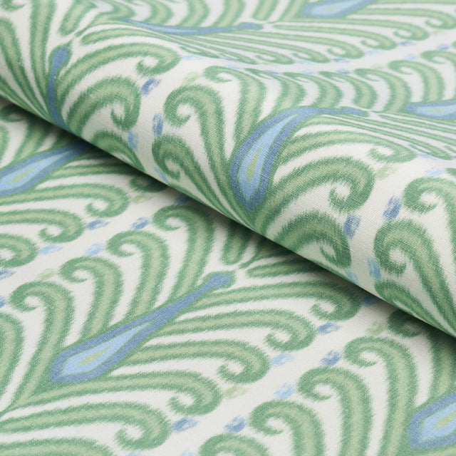 Schumacher Augustine Ikat Leaf Fabric