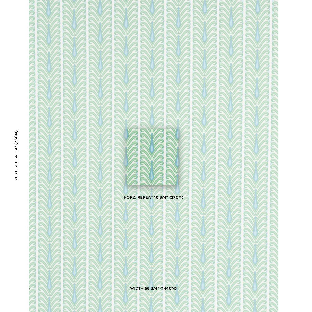 Schumacher Augustine Ikat Leaf Fabric