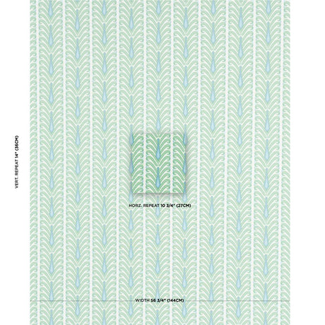 Schumacher Augustine Ikat Leaf Fabric