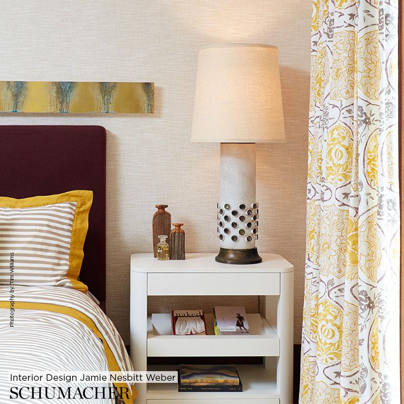 Schumacher Katsugi Indigo & Cinnabar Fabric