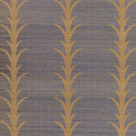Schumacher Acanthus Stripe Sisal Turmeric Wallpaper