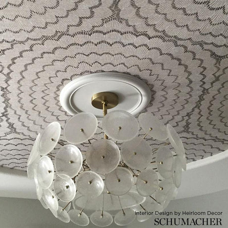 Schumacher Feather Bloom Sisal Dove Wallpaper