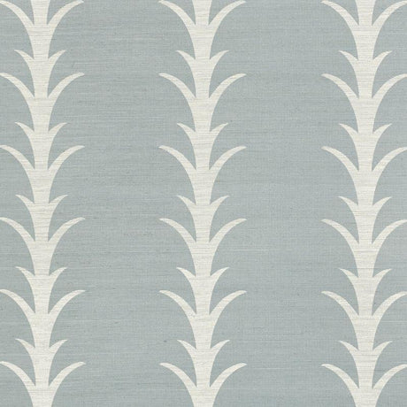 Schumacher Acanthus Stripe Sisal Chambray Wallpaper