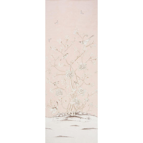 Schumacher Chinois Palais Panel Blush Conch Wallpaper