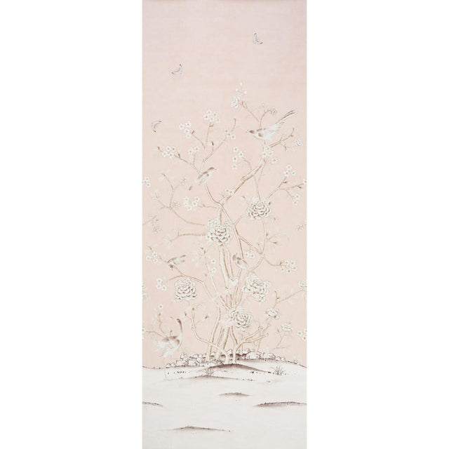 Schumacher Chinois Palais Panel Blush Conch Wallpaper