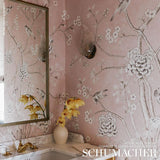 Schumacher Chinois Palais Panel Blush Conch Wallpaper