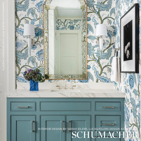 Schumacher Sinhala Sidewall Sky Wallpaper