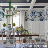 Schumacher Pyne Hollyhock Indigo Wallpaper