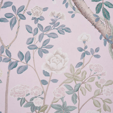 Schumacher Madame De Pompadour Panel Set Blush Wallpaper