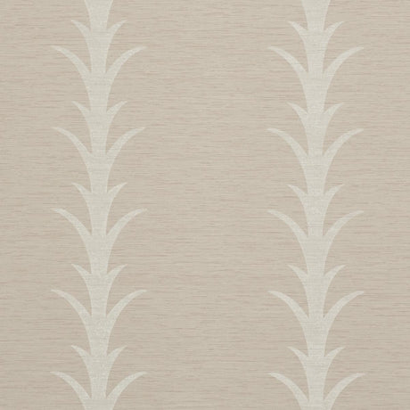 Schumacher Acanthus Stripe Vinyl Taupe Wallpaper