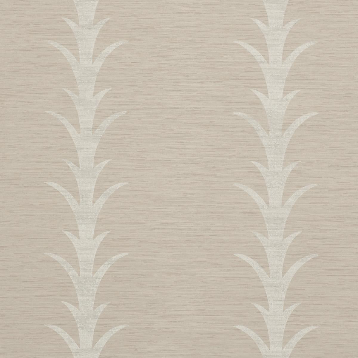 Schumacher Acanthus Stripe Vinyl Taupe Wallpaper