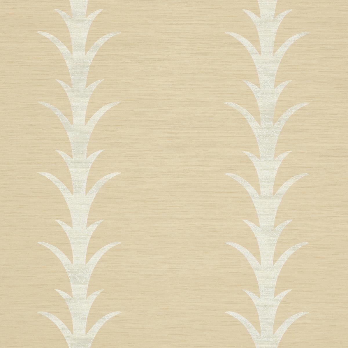 Schumacher Acanthus Stripe Vinyl Natural Wallpaper