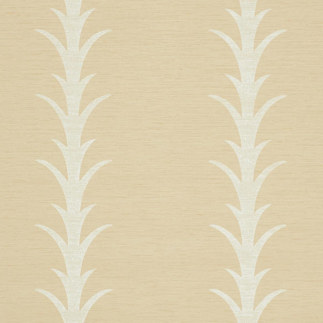 Schumacher Acanthus Stripe Vinyl Natural Wallpaper