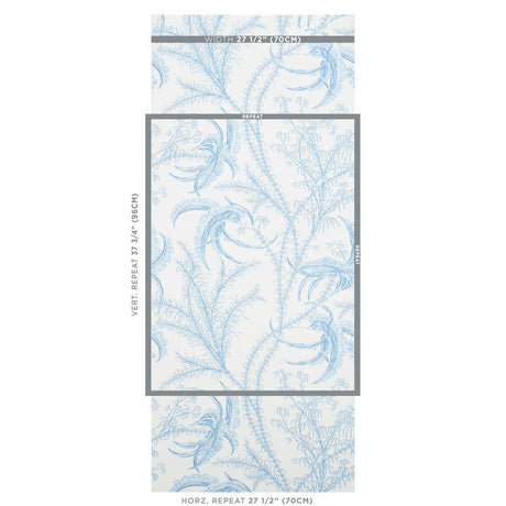 Schumacher Ocean Toile Delft Wallpaper