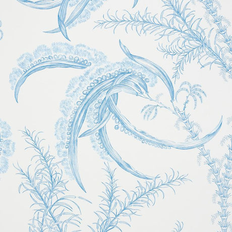 Schumacher Ocean Toile Delft Wallpaper