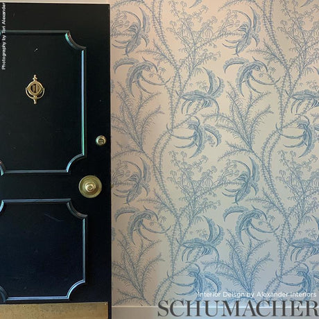 Schumacher Ocean Toile Delft Wallpaper