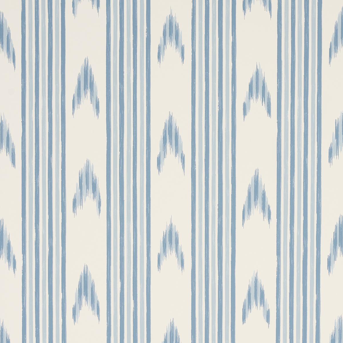 Schumacher Santa Barbara Ikat China Blue Wallpaper