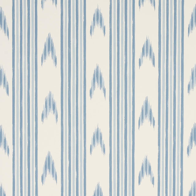 Schumacher Santa Barbara Ikat China Blue Wallpaper
