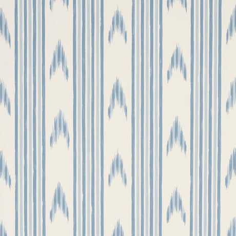 Schumacher Santa Barbara Ikat China Blue Wallpaper
