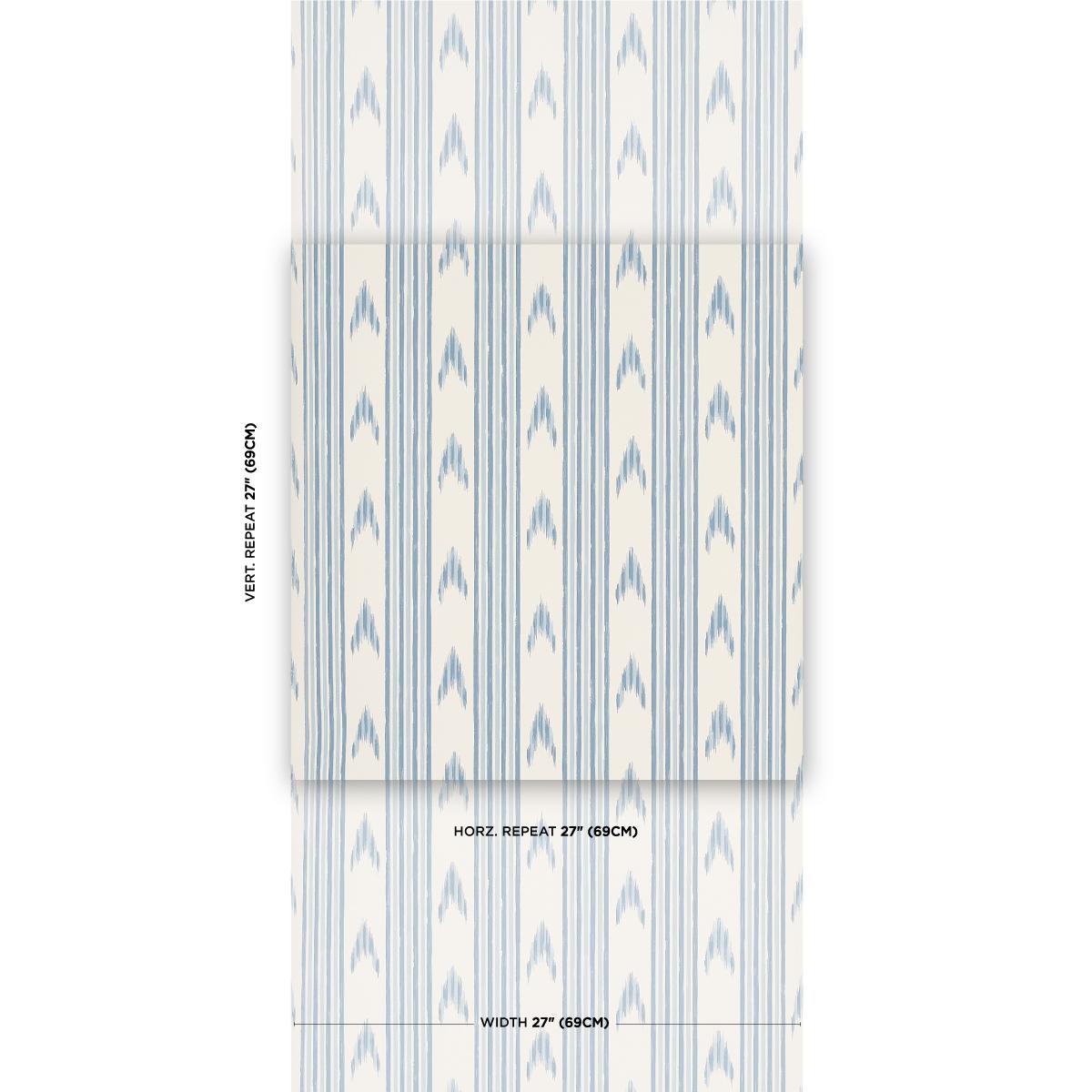 Schumacher Santa Barbara Ikat China Blue Wallpaper – DecoratorsBest