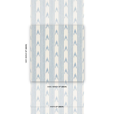 Schumacher Santa Barbara Ikat China Blue Wallpaper