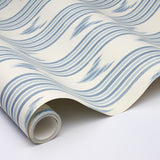 Schumacher Santa Barbara Ikat China Blue Wallpaper