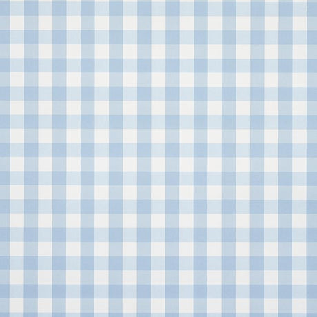 Schumacher Willa Check Small Chambray Wallpaper